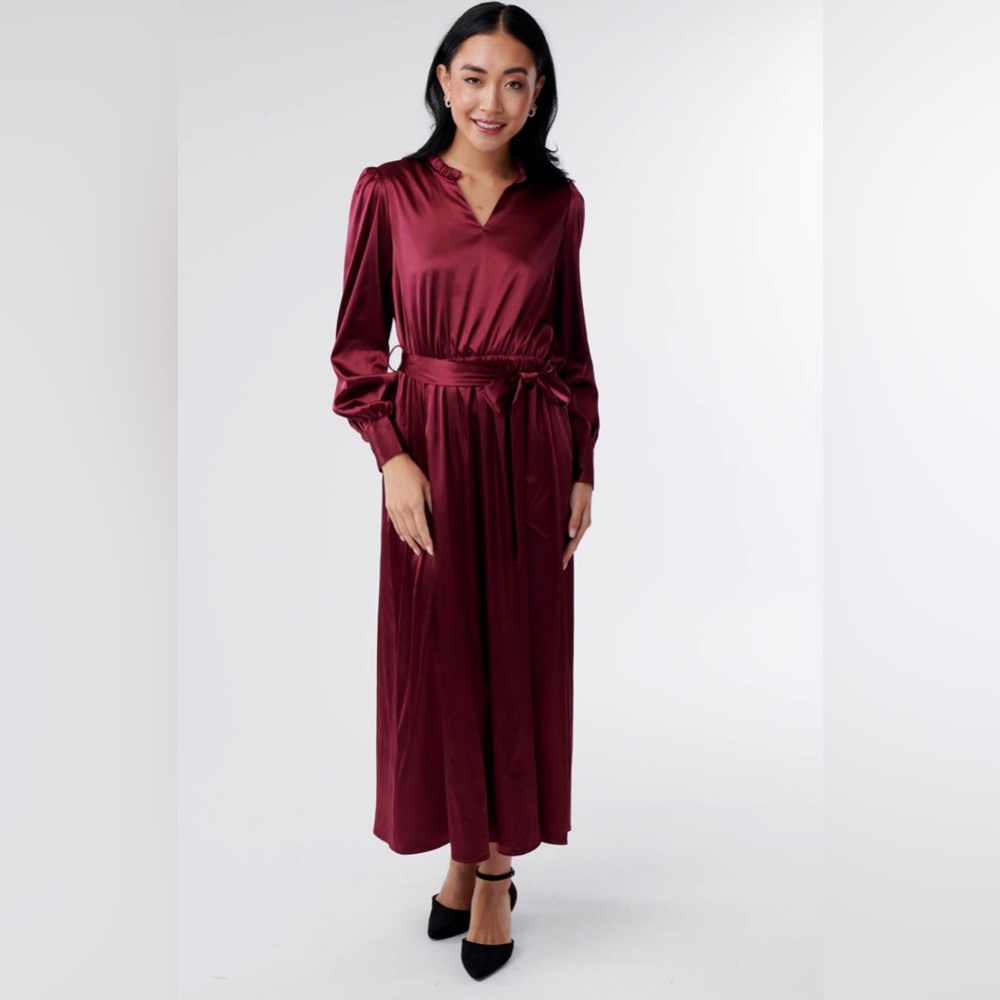 Sweet Salt Evelyn long silky tie dress